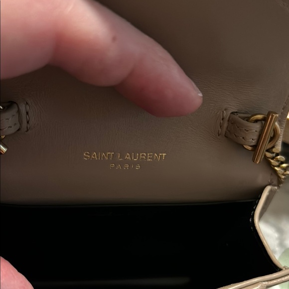 Authentic Yves Saint Laurent Beige Crossbody Mini Bag with Quilted Design - Picture 5 of 11